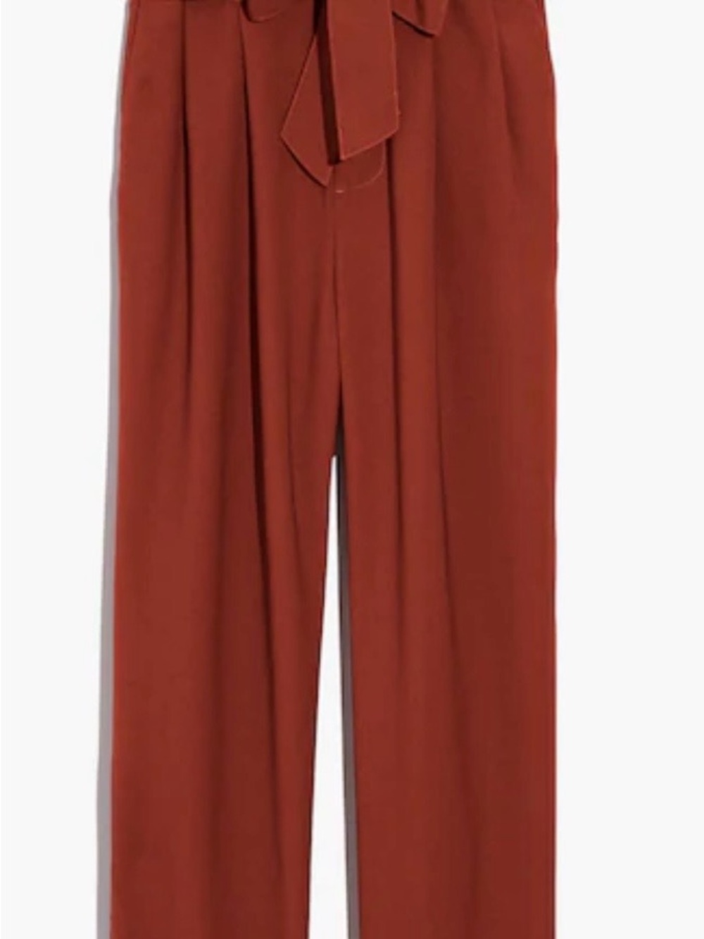 Madewell Paperbag-Waist Wide Leg Pants in Rust